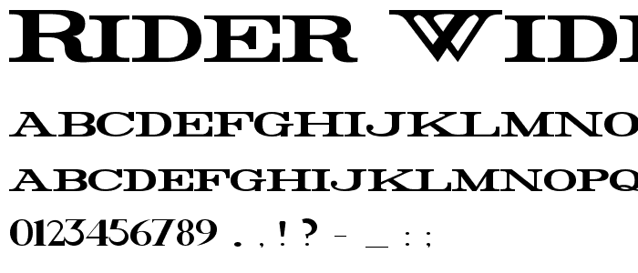 Rider Wide Expanded Bold font
